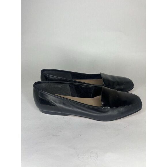 enzo angiolini shoes Women Size 9.5M Black Leather Flats - Picture 1 of 12